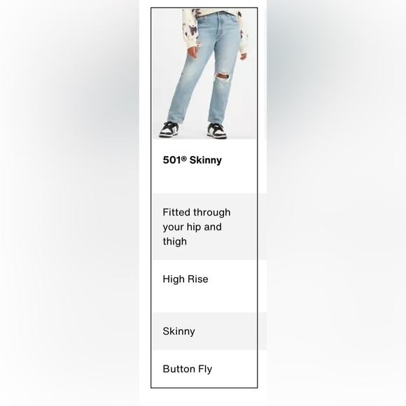 Levi’s Premium 501 Skinny Jeans in “Can’t Touch This” • Women’s 31 👖 - Picture 12 of 16